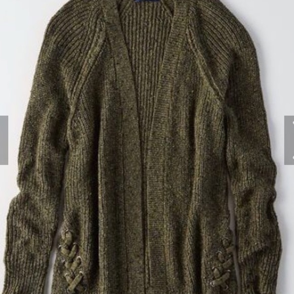 olive green American Eagle knit cardigan! - Picture 4 of 4